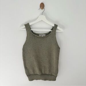 LOFT Olive Knit Sleeveless Top